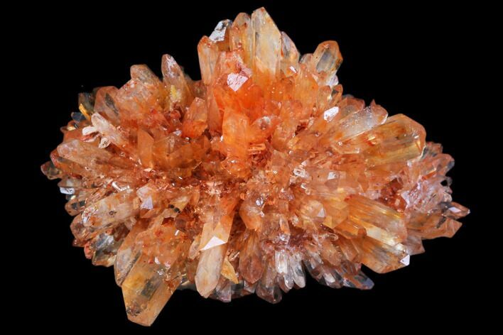 Orange Creedite Crystal Cluster - Durango, Mexico #79371